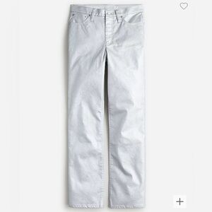 J Crew Slim Demi Boot Jean in Coated Silver NWOT Size 26